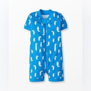 Hanna Andersson Baby Zip Shortie Sleeper - Pigeon Bird Print